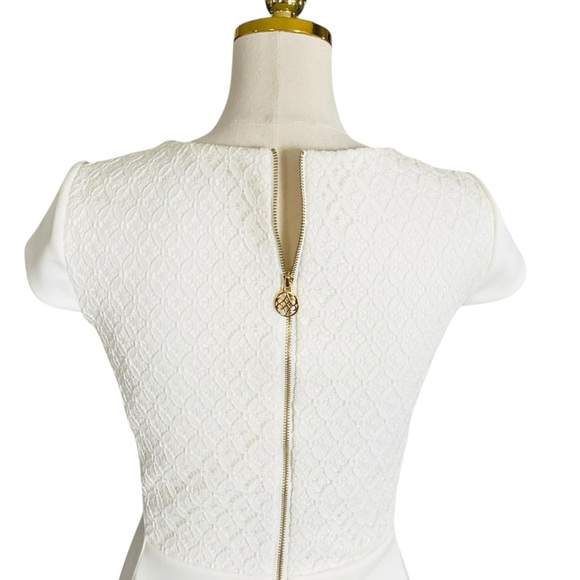 ANTONIO MELANI Elegant White Dress with Lace Detail Office/Formal Dress Size 4 - Picture 6 of 8